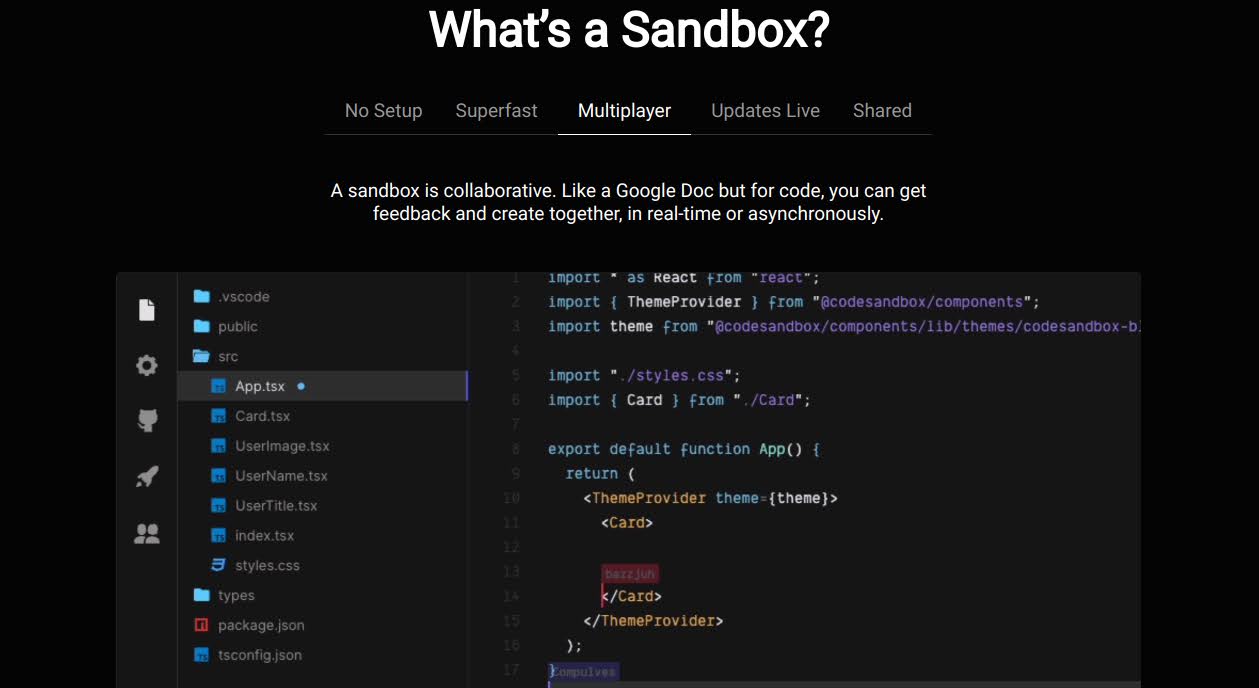 CodeSandbox Web site