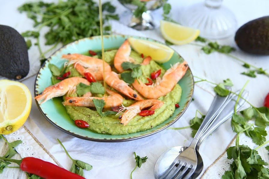 Chilli Honey Prawn Platter with Avocado Whip