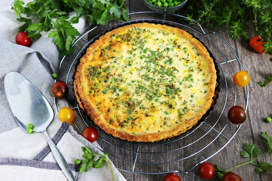 Garam Masala Minced Beef and Pea Quiche