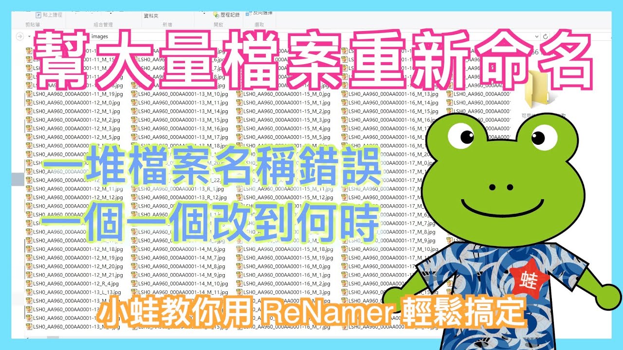 【記下來】重新命名大量檔案的利器 ReNamer | 一大堆檔案需要改名？小蛙教你簡單使用 ReNamer 修改檔名，重新命名一堆檔案再也不頭痛 | 電腦疑難雜症 Ep2