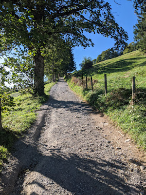 The ascent road is gravel