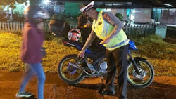 Sepeda Motor Berknalpot Bising diamankan Satlantas Polres Bitung saat Razia