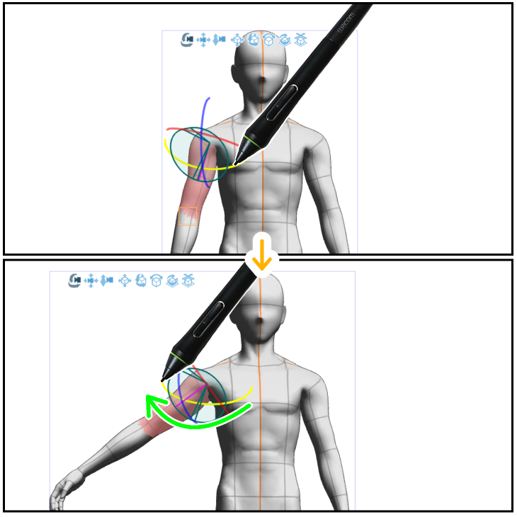 クリスタ3Dデッサン人形を操作する