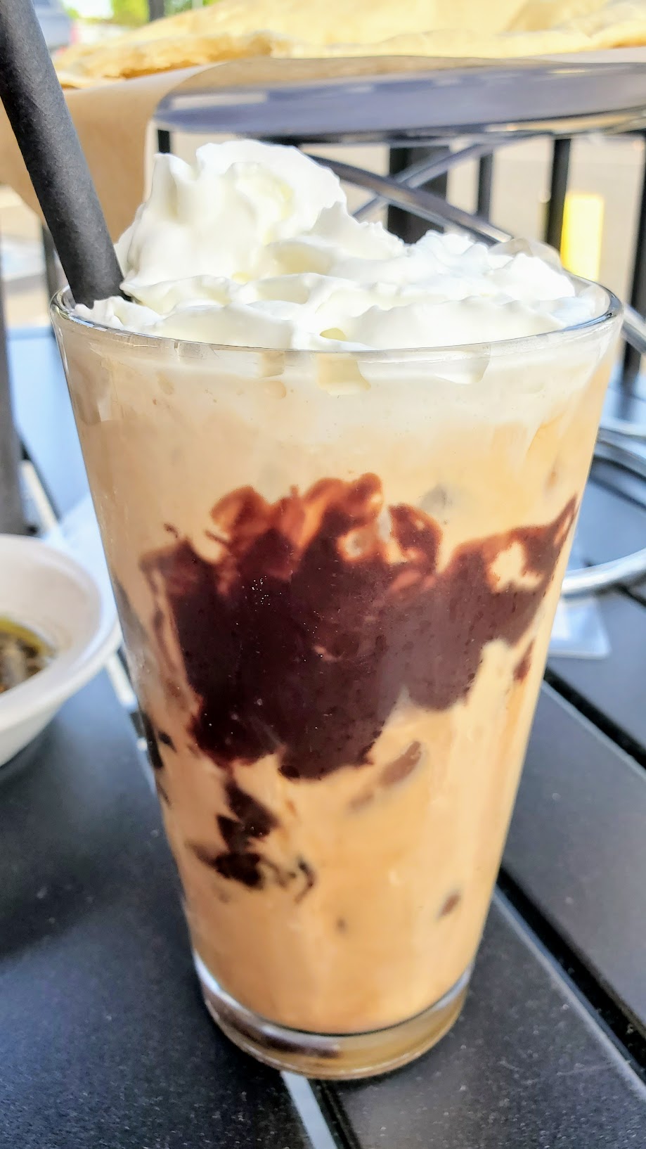 Nicholas Restaurant Turkish Cold Brew includes chocolate, caramel, cream, and turkish cold brew topped with whip