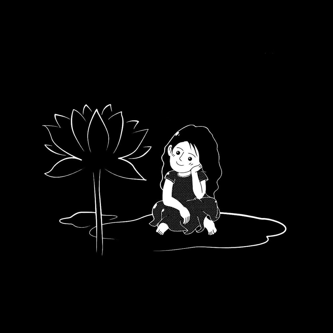 little girl sitting near a lotus.jpg