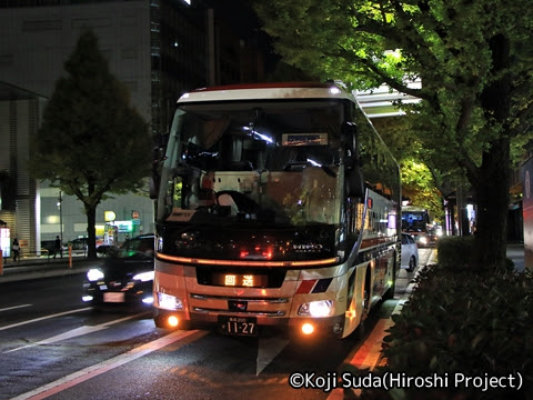 弘南バス「津輕号」　1127　仙台駅西口（宮交高速バスセンター前）到着