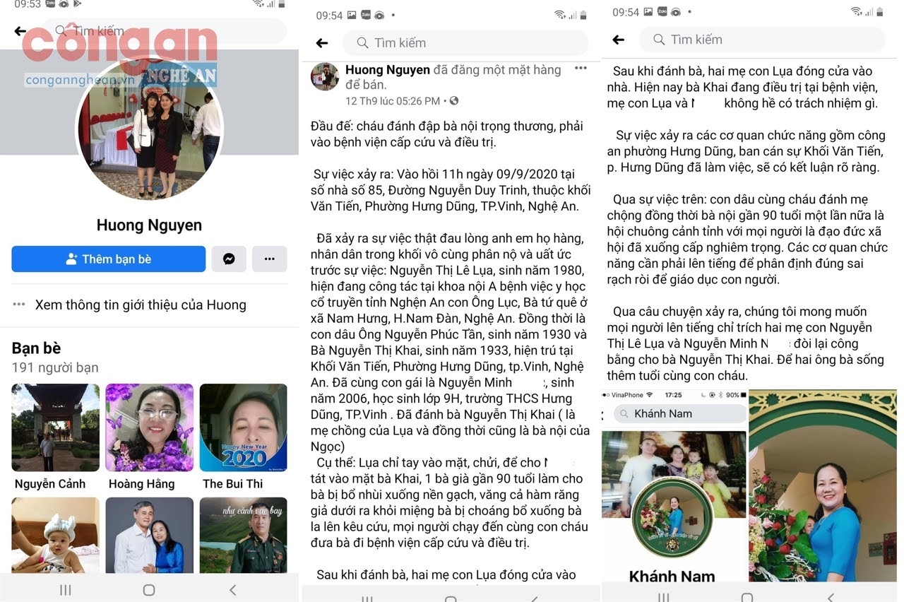 Facebook “Huong Nguyen” và nội dung chia sẻ trên trang cá nhân