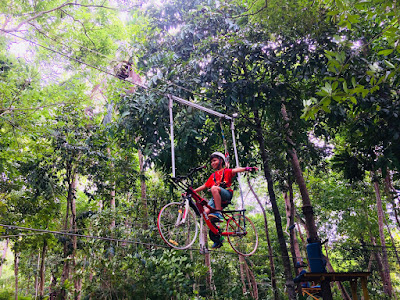 Ride a bicycle in the air 