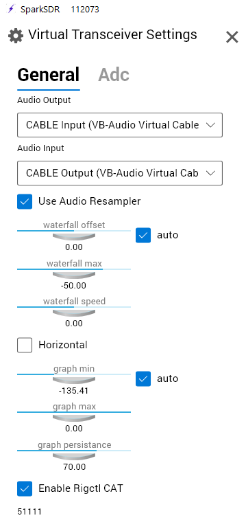 SparkSDR virtual transceiver setup