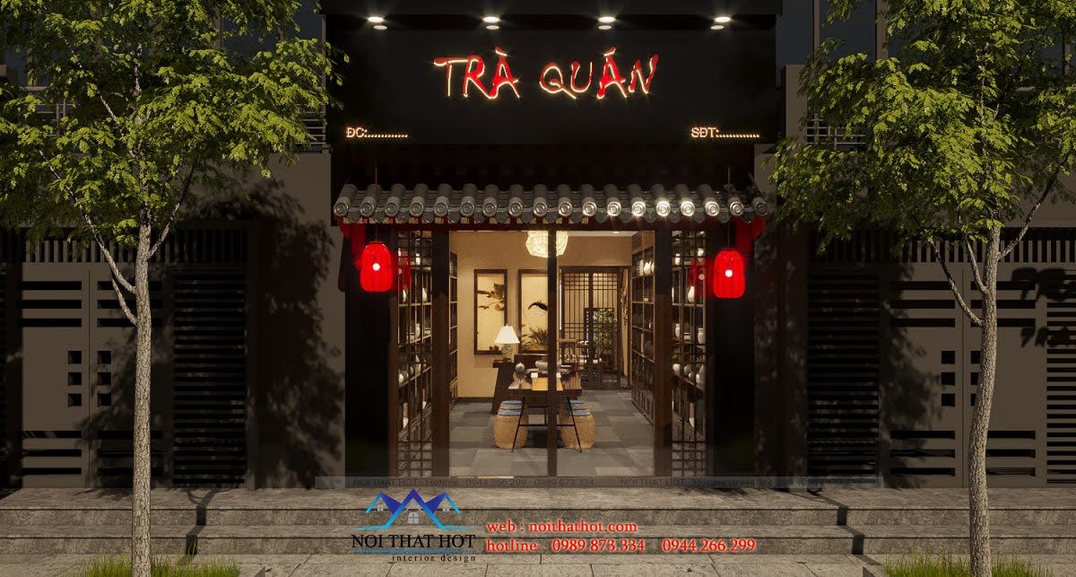 thiết kế mặt tiền quán