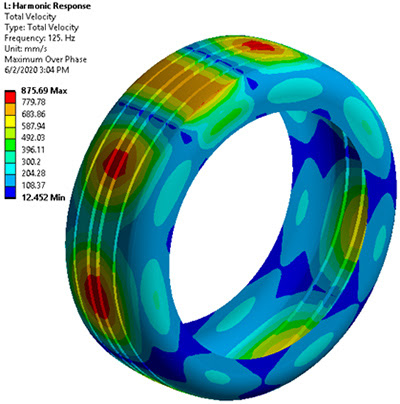 Расчёт гармонического отклика в Ansys Mechanical