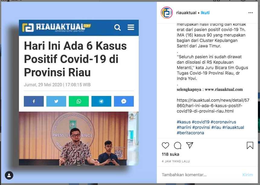 Gambar 1. Membuat tulisan tebal di Instagram