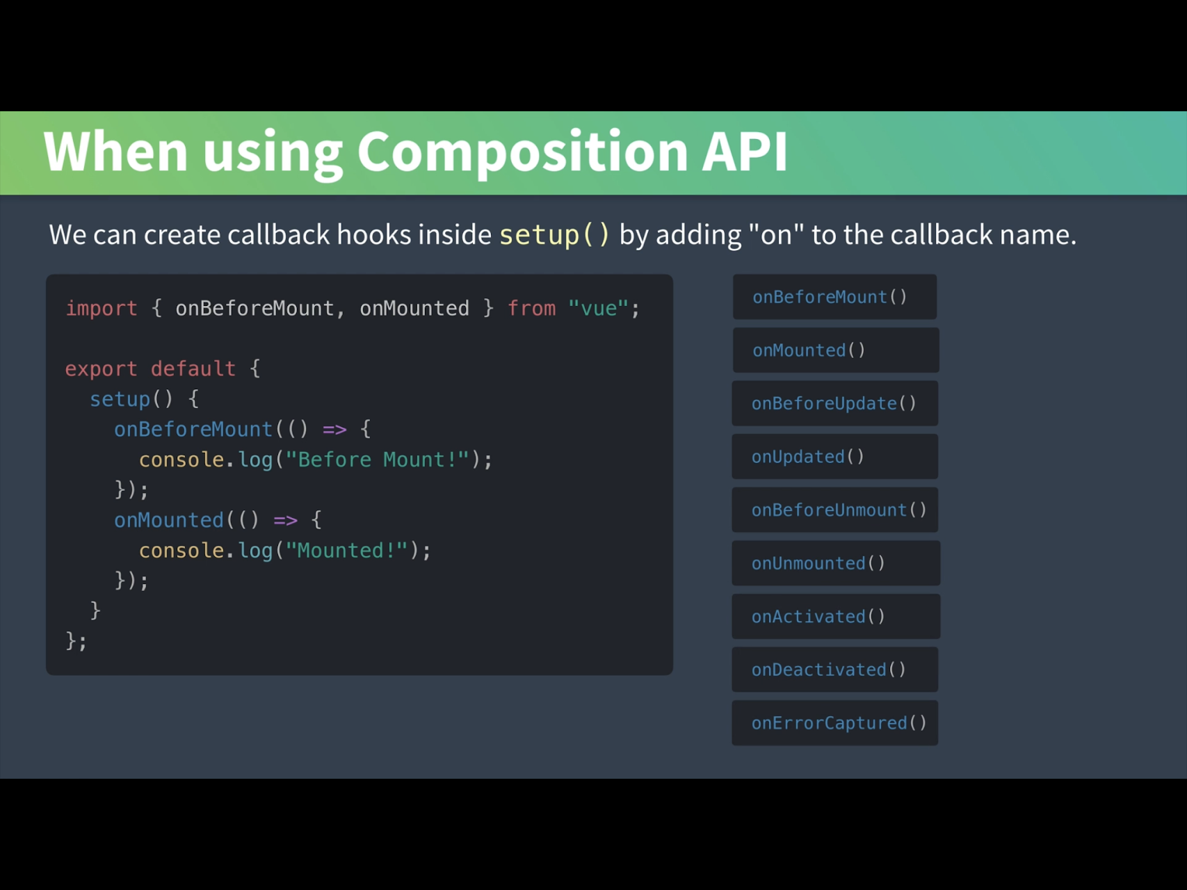 Lifecycle composition API