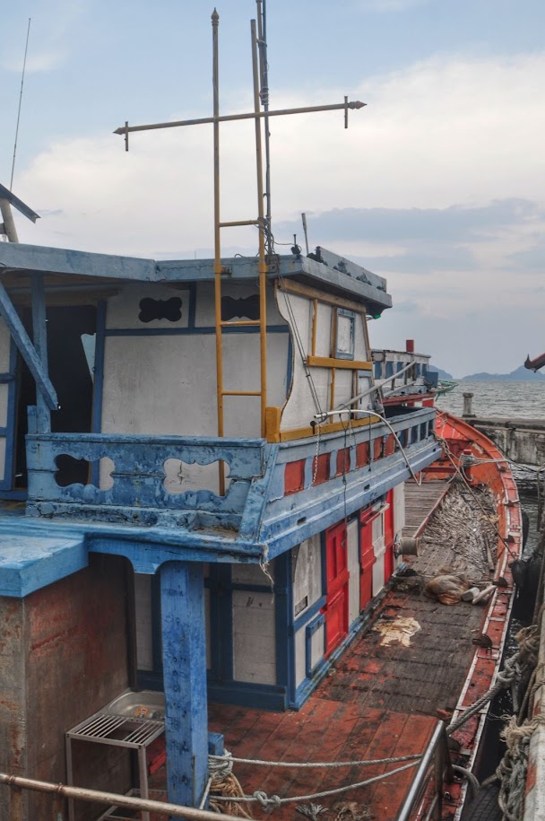 Langu Beach
Satun Province
Thailand
Fishing pier
Docked fisherman boat