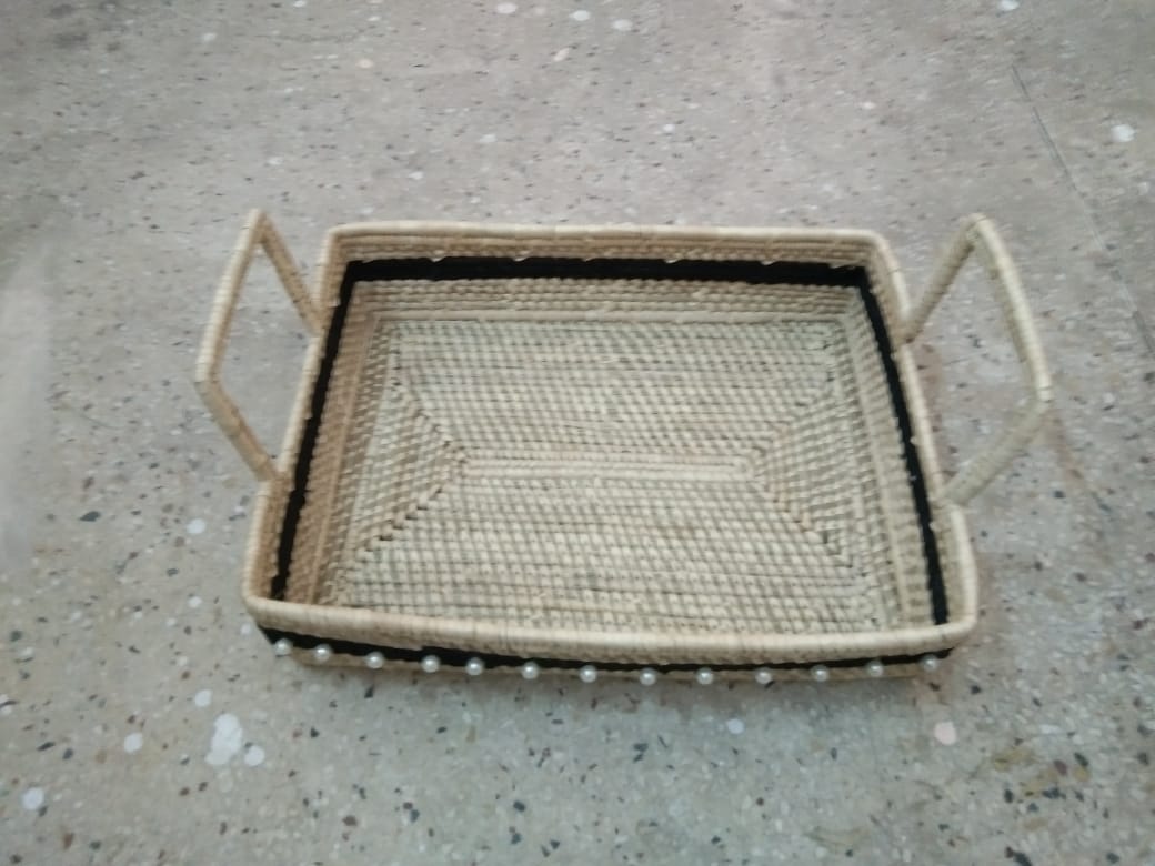 Handmade Sabai Grass Tray for Serving and Kitchen Use