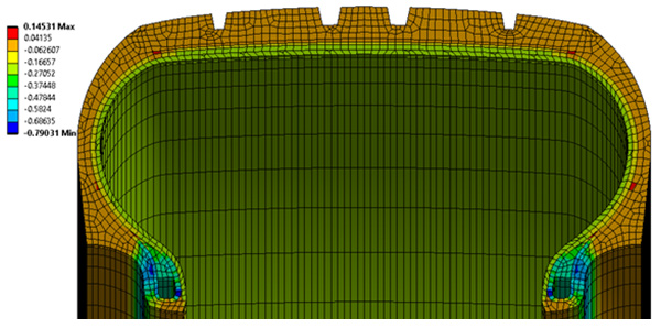 Расчёт накачки шины в трёхмерной постановке в Ansys Mechanical