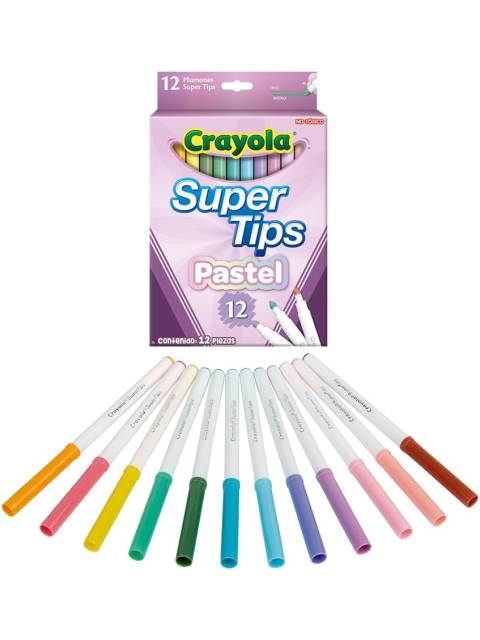 Crayola® 12 Rotuladores Súper Lavables Colores Pastel