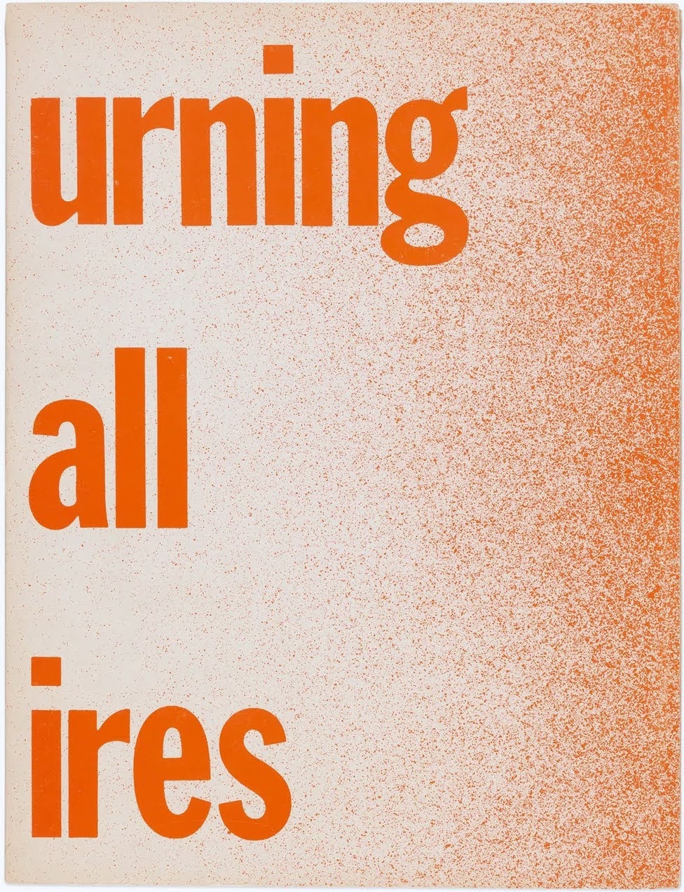 Bruce Naumans Burning Small Fires (1968), cover