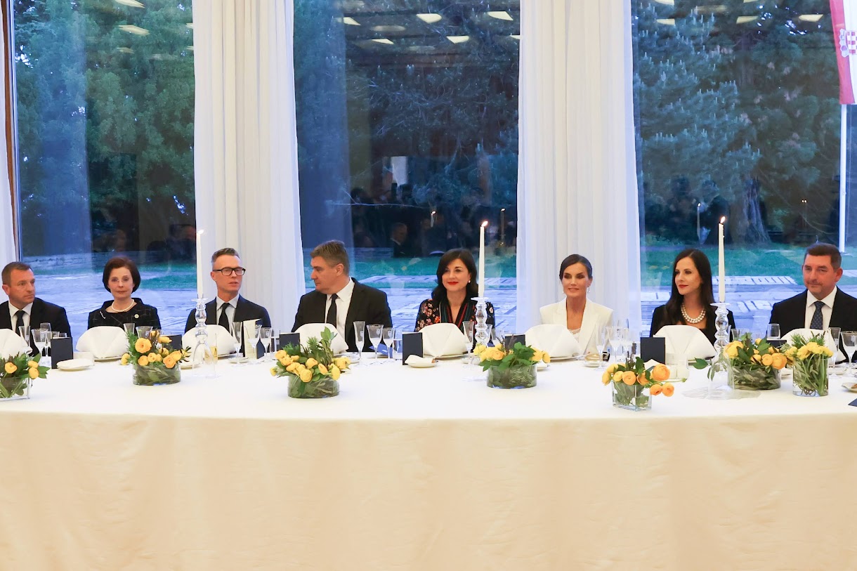 Queen Letizia attended a dinner with the President and First Lady of Croatia in May 2023