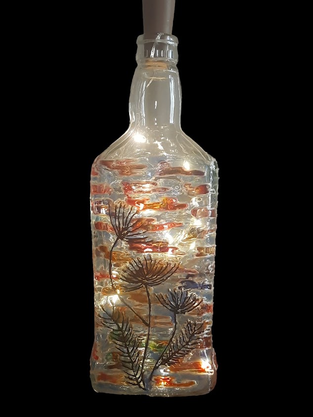 Handmade Glass Bottle Artwork Suitable for Home Decor