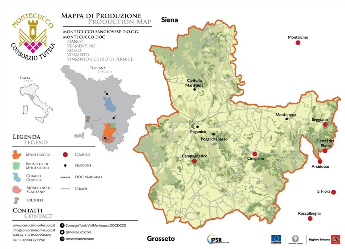 Mappa Montecucco DOC