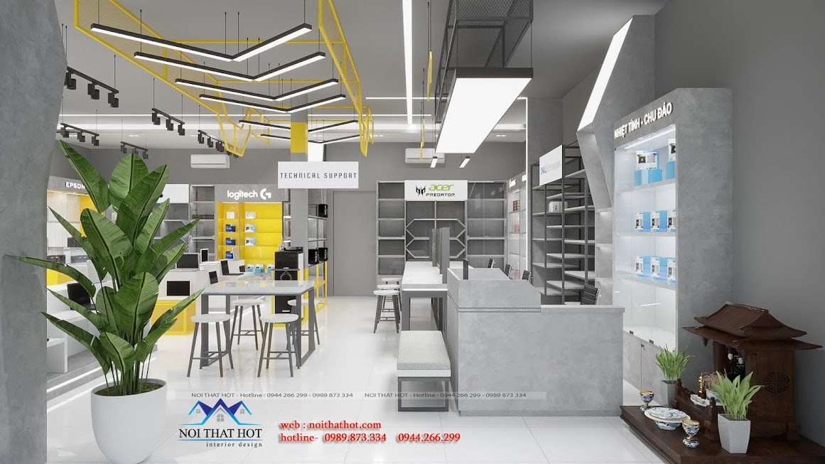 thiết kế showroom máy tính