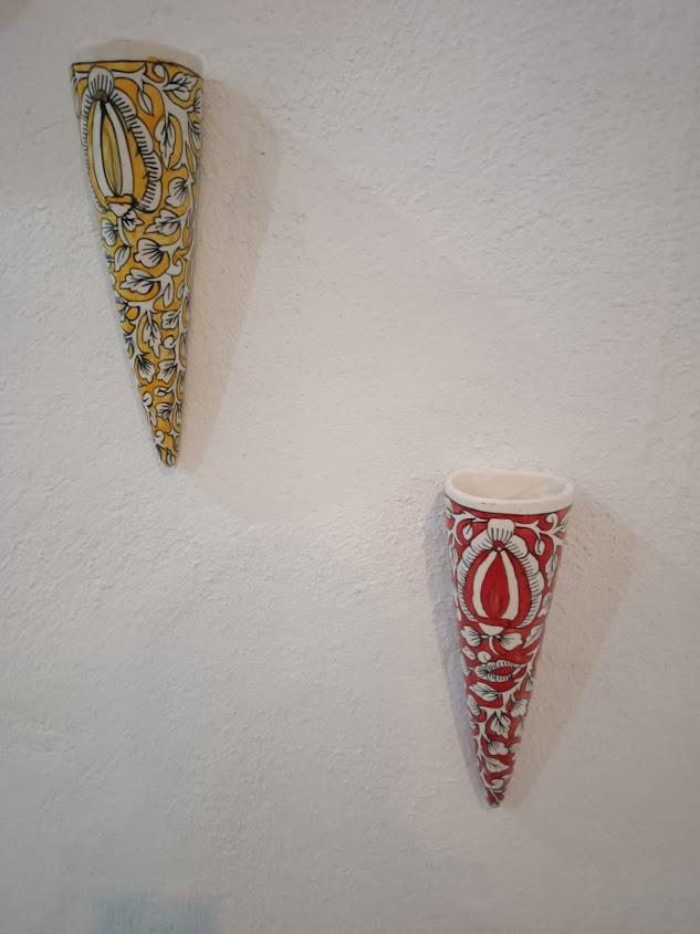 Handmade Ceramic Cone Shape Hanging Planter Set of 1 (Product No-37)