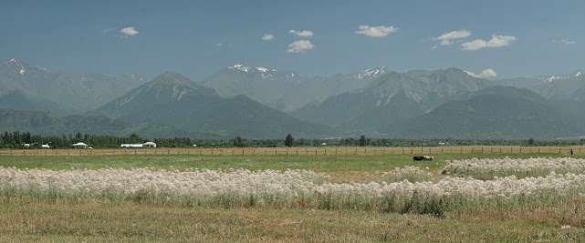 Die Berge des Großen Kaukasus kommen in Sicht.