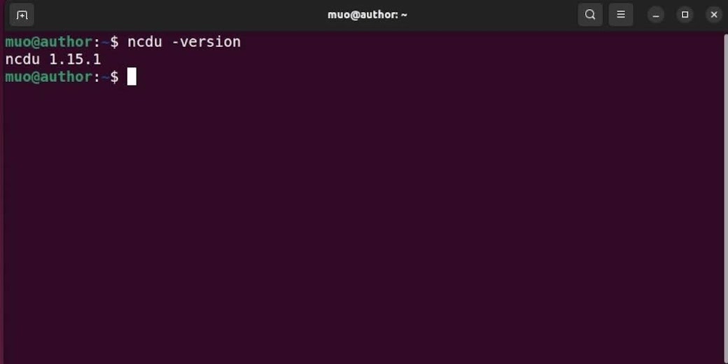 To check that ncdu is installed correctly