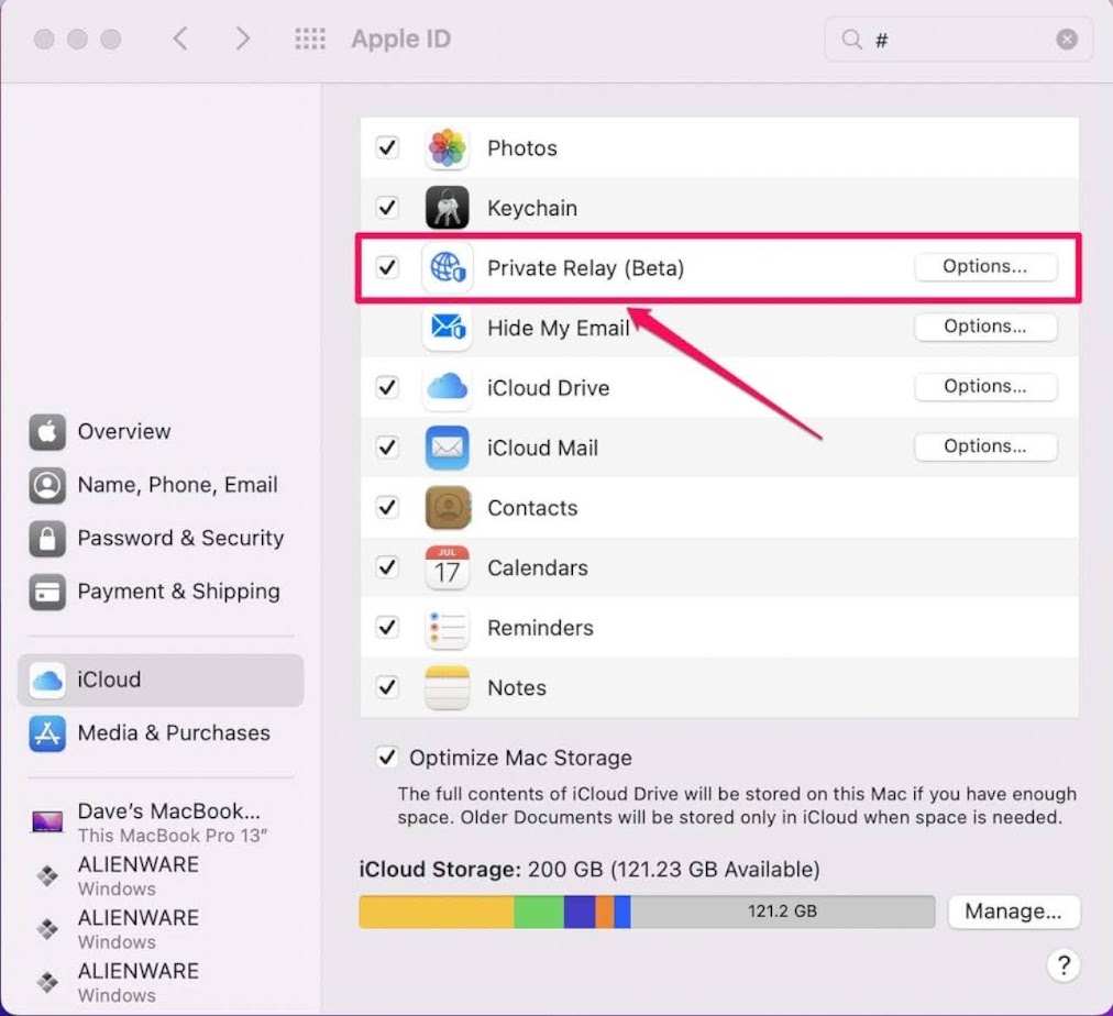 Uncheck "Private Relay" from the right-hand side.