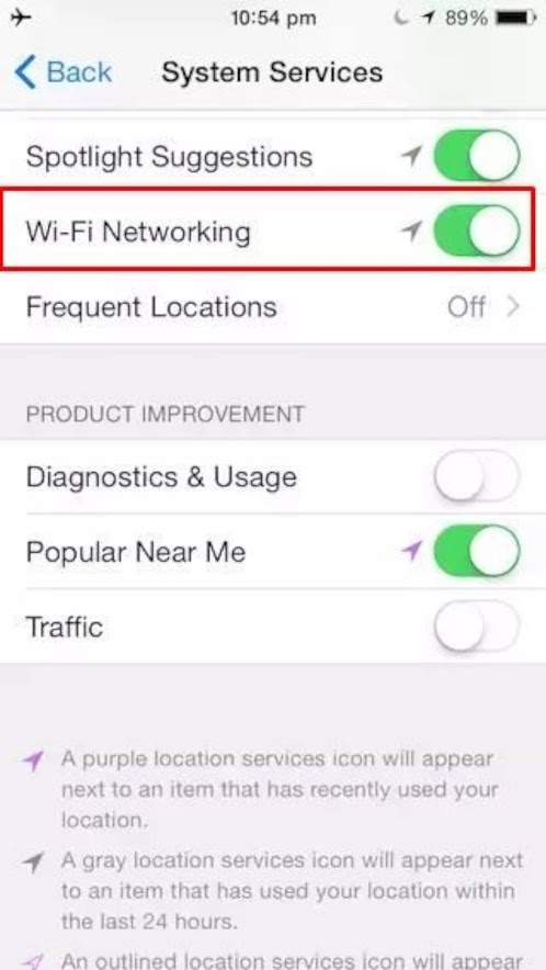 Disable WiFi Networking Service