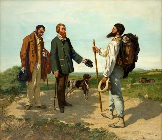 Gustave Courbet (1819-1877), La rencontre (Die Begegnung), ou «Bonjour, Monsieur Courbet», 1854, 129 cm mal 149 cm, Öl auf Leinwand, Musee Fabre, Montpellier