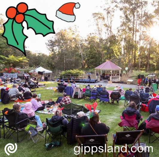 Council invites you to bring a picnic rug or a chair and sing along with the pop-up Coal Creek Choir and the South Gippsland Concert Band on 15 December 2023