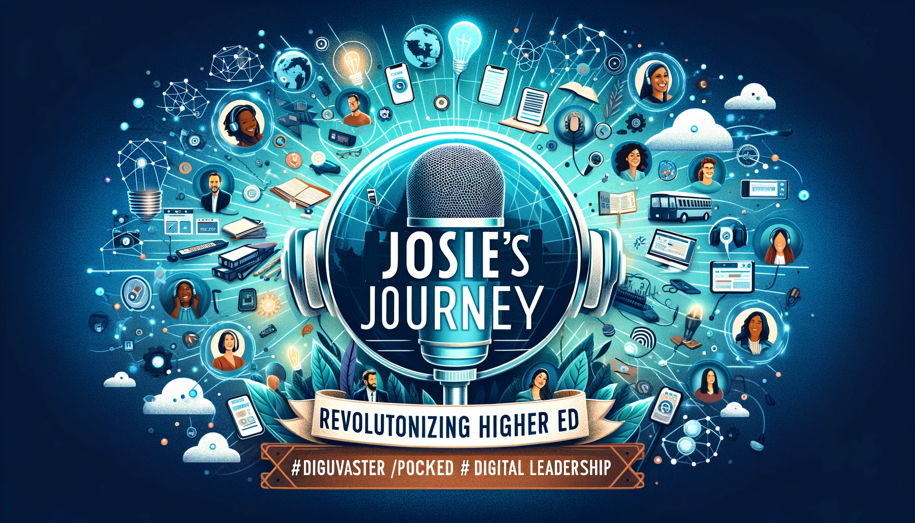 wide-format image created for the tweet about the "Josie's Journey" podcast, highlighting its impact on higher education