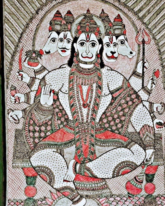 Handpainted Madubani Painting on Handmade paper (without Frame)