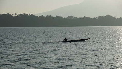 Fischer auf den Nam Ngum See.