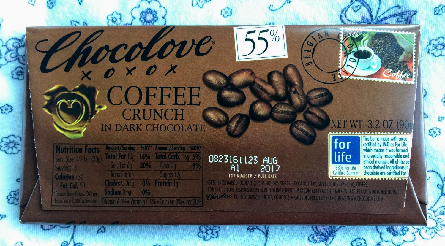 55% chocolove coffee bar back