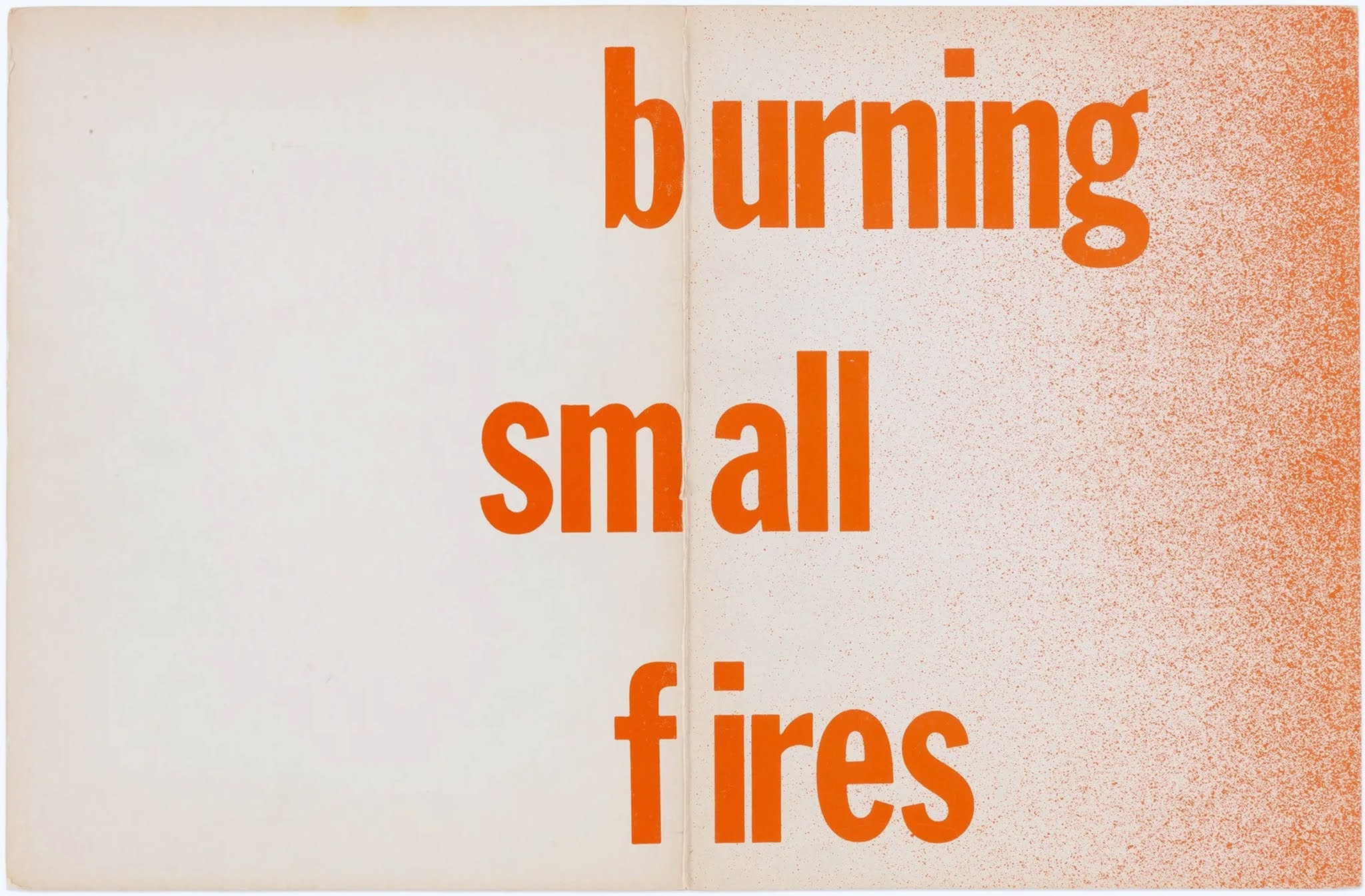 Bruce Naumans Burning Small Fires (1968). Front and back cover