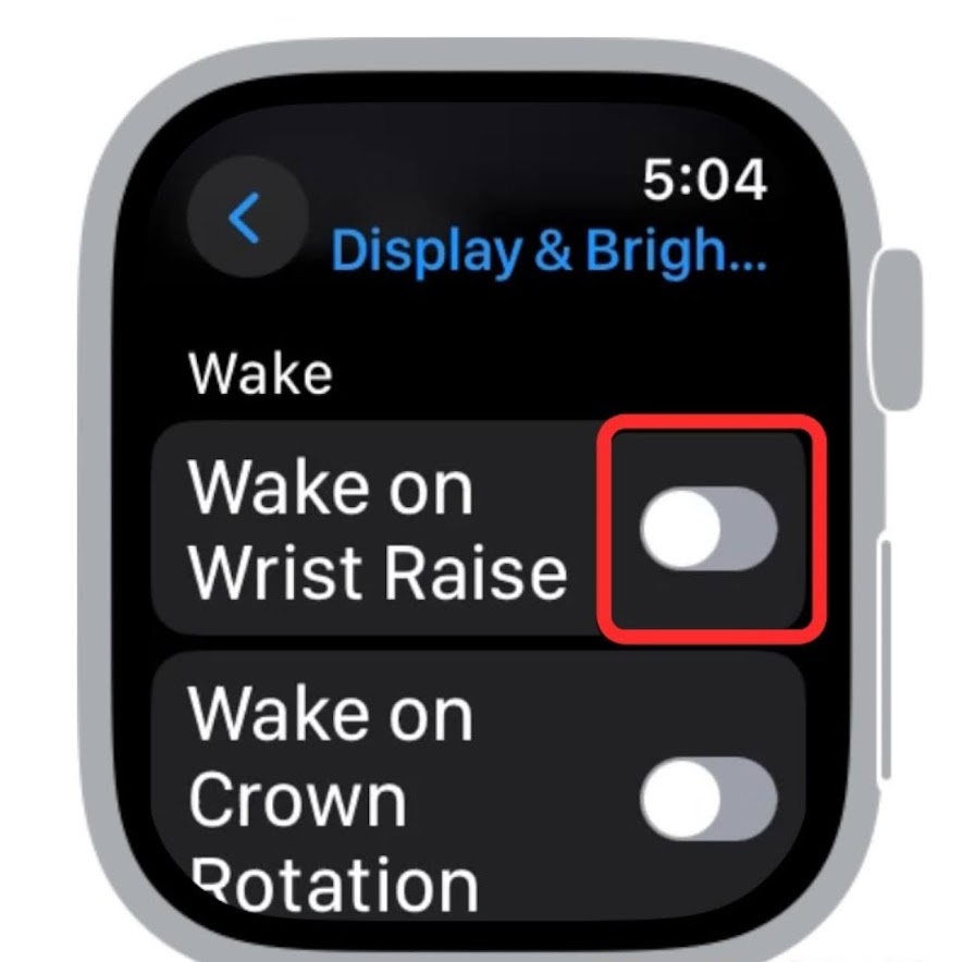 Toggle off the Wake on Wrist Raise option.