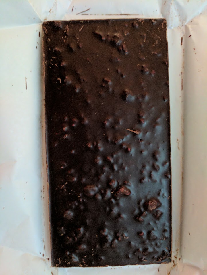 55% raspberry chocolove bar open