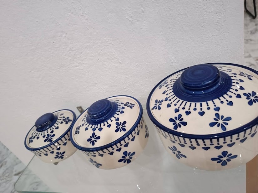 Handmade Ceramic Container with Lid Set of 3 (Product No. 103,104,105)