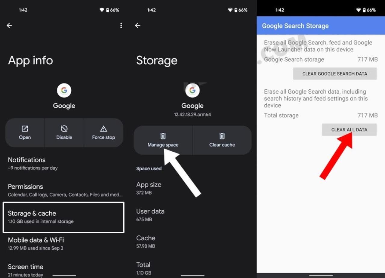 Clear Data for Google App