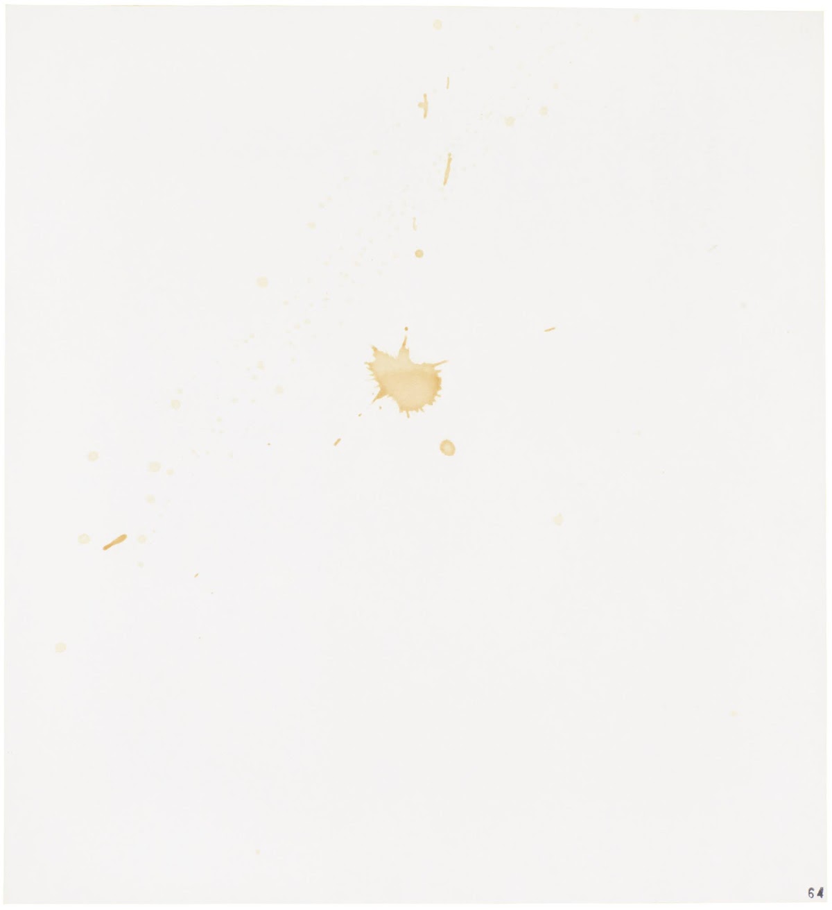 Ed Ruscha, Stains, 64. Apple Juice (Tree Top Pure), one of the seventy-five stains on wove paper, Heavy Industry Publications, Hollywood, 1969