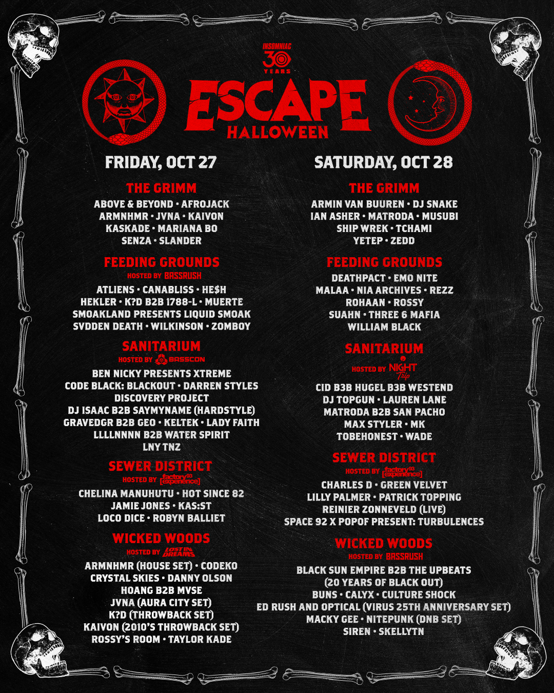 Escape Halloween lineup