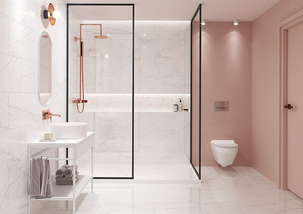 Cersanit Stay Classy márványmintás fürdőszoba
