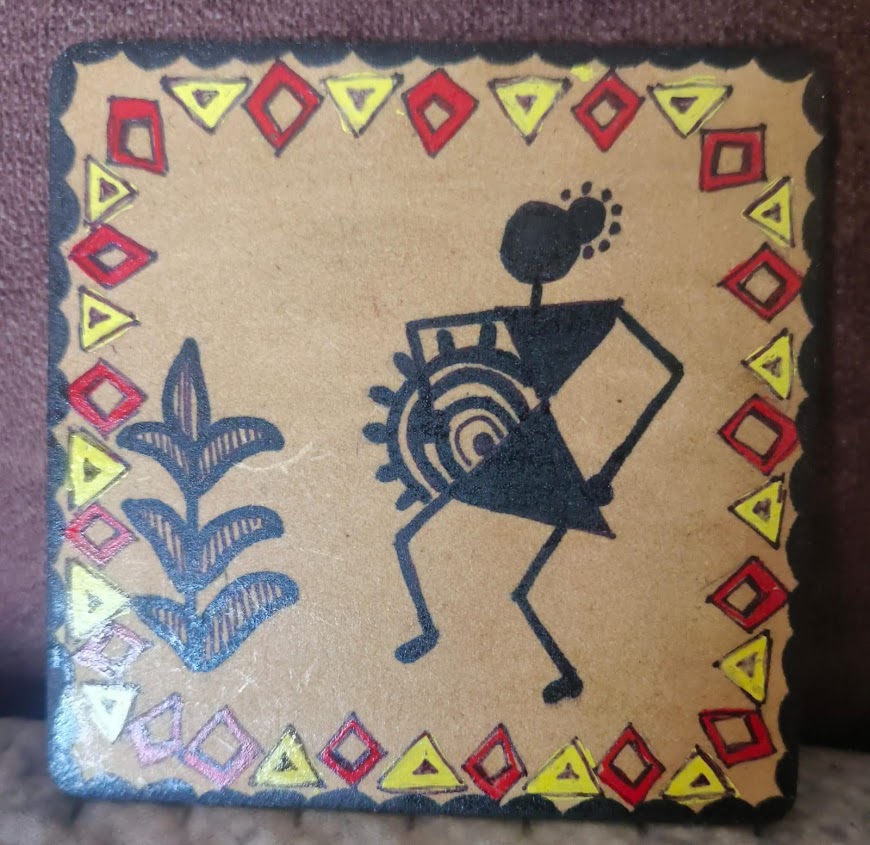 Handpainted Warli Art Painting Fridge Magnet