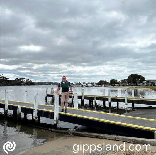 Nationals MP for Gippsland East, Tim Bull, pictured at North Arm, where a boating disability hoist is needed to improve on-water access for those with a disability