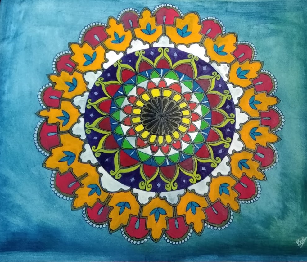 Handpainted Mandala Art on Cartridge Paper (Unframed)