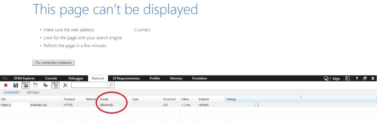 How to Fix Browser Hang caused by IIS Request Aborted Error