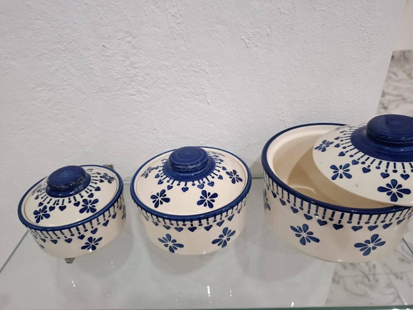 Handmade Ceramic Container with Lid Set of 3 (Product No. 103,104,105)